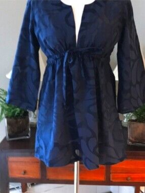 J Crew Beach Cover Up tunic - small- Navy Blue